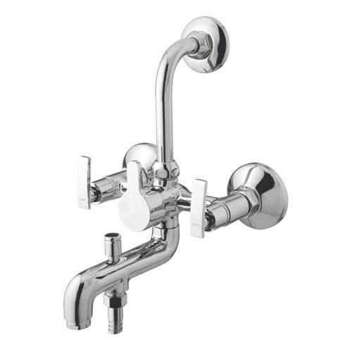 Wall Mixer Three in One with L-Bend for Overhead Shower Chrome